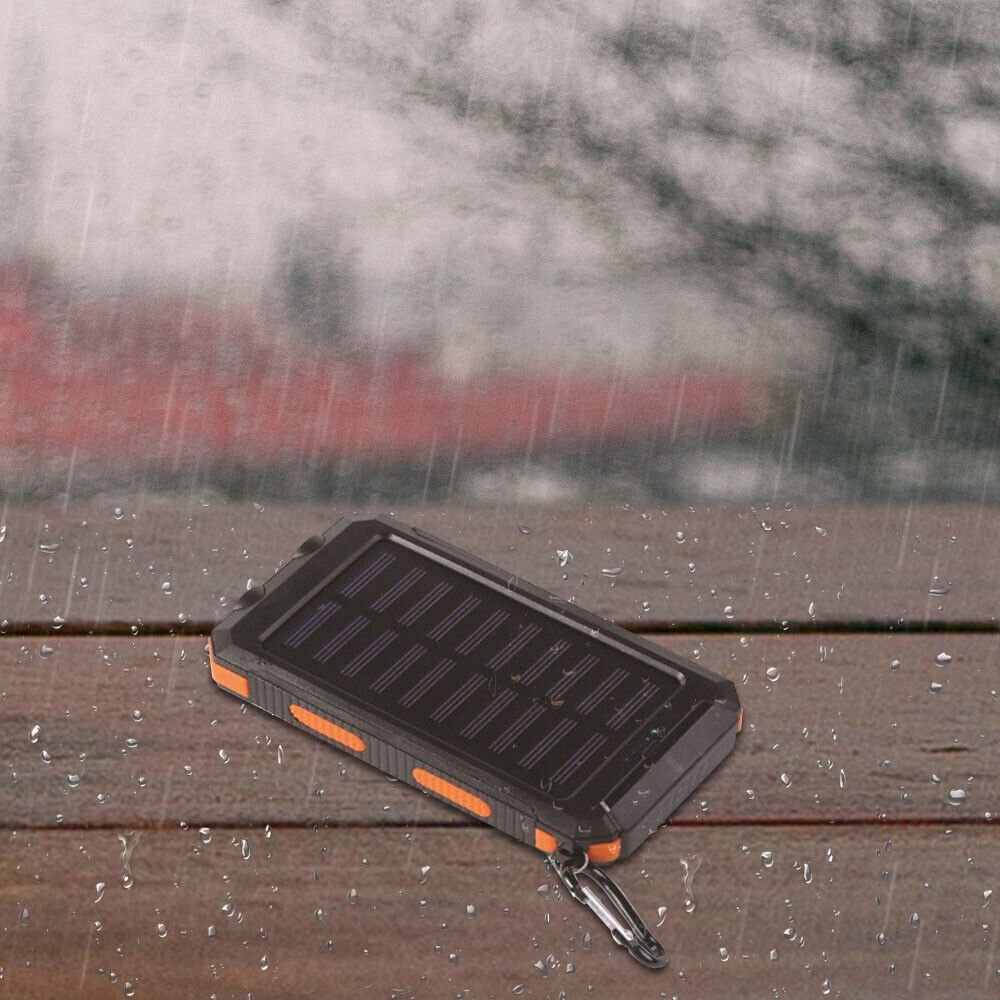 Solární powerbanka 10000 mAh, vodotěsná a nárazuvzdorná