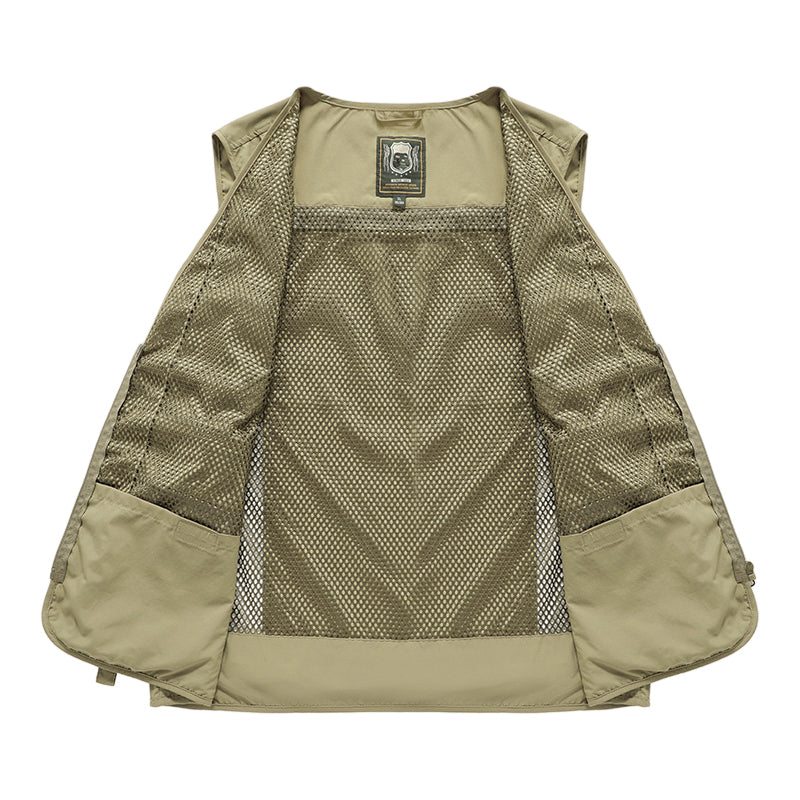 Men's Lightweight Summer Multi-Pocket Vest - Breathable Sleeveless Jacket