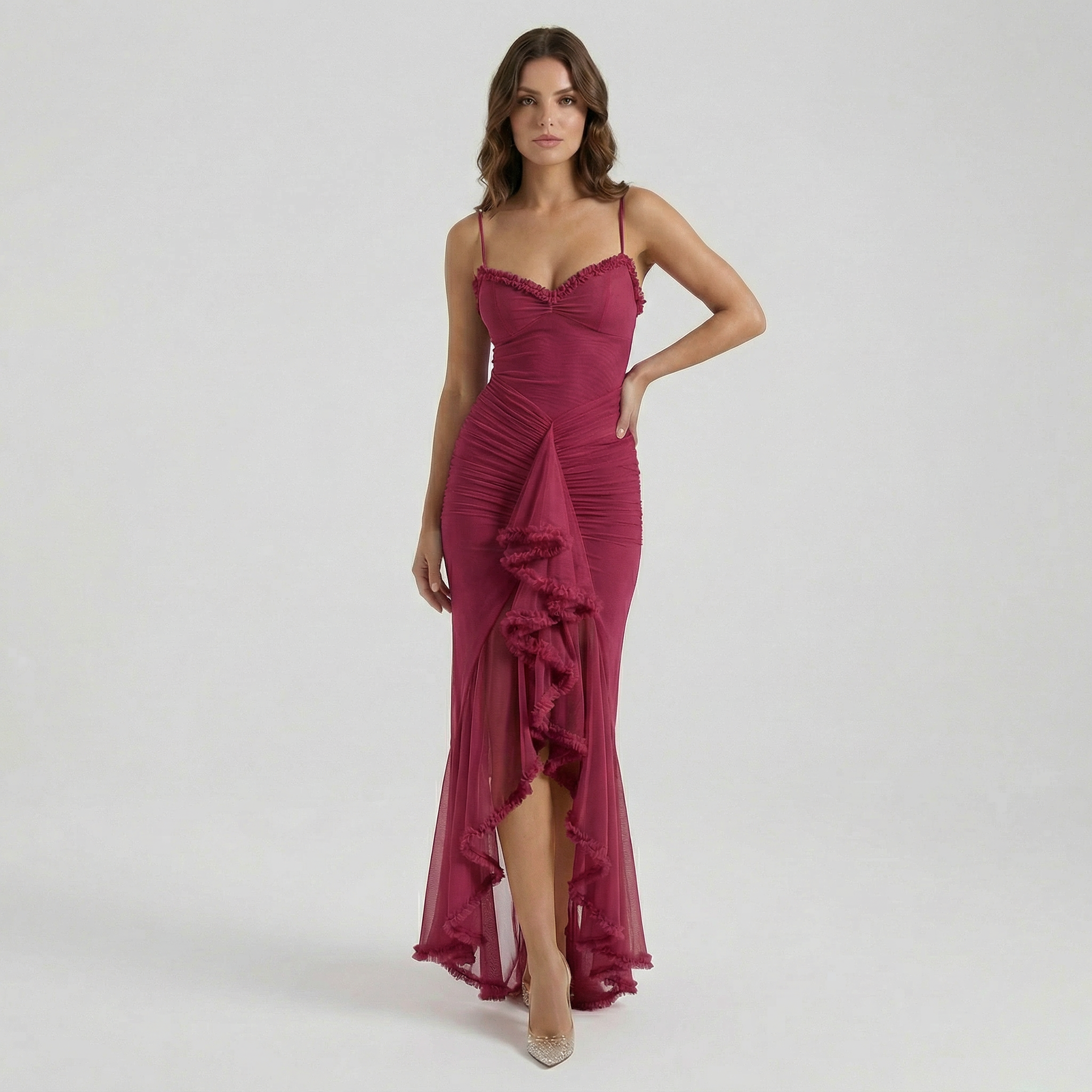 Abito Maxi Elegante da Donna con Spacco – Vestito Lungo Estivo Fluido