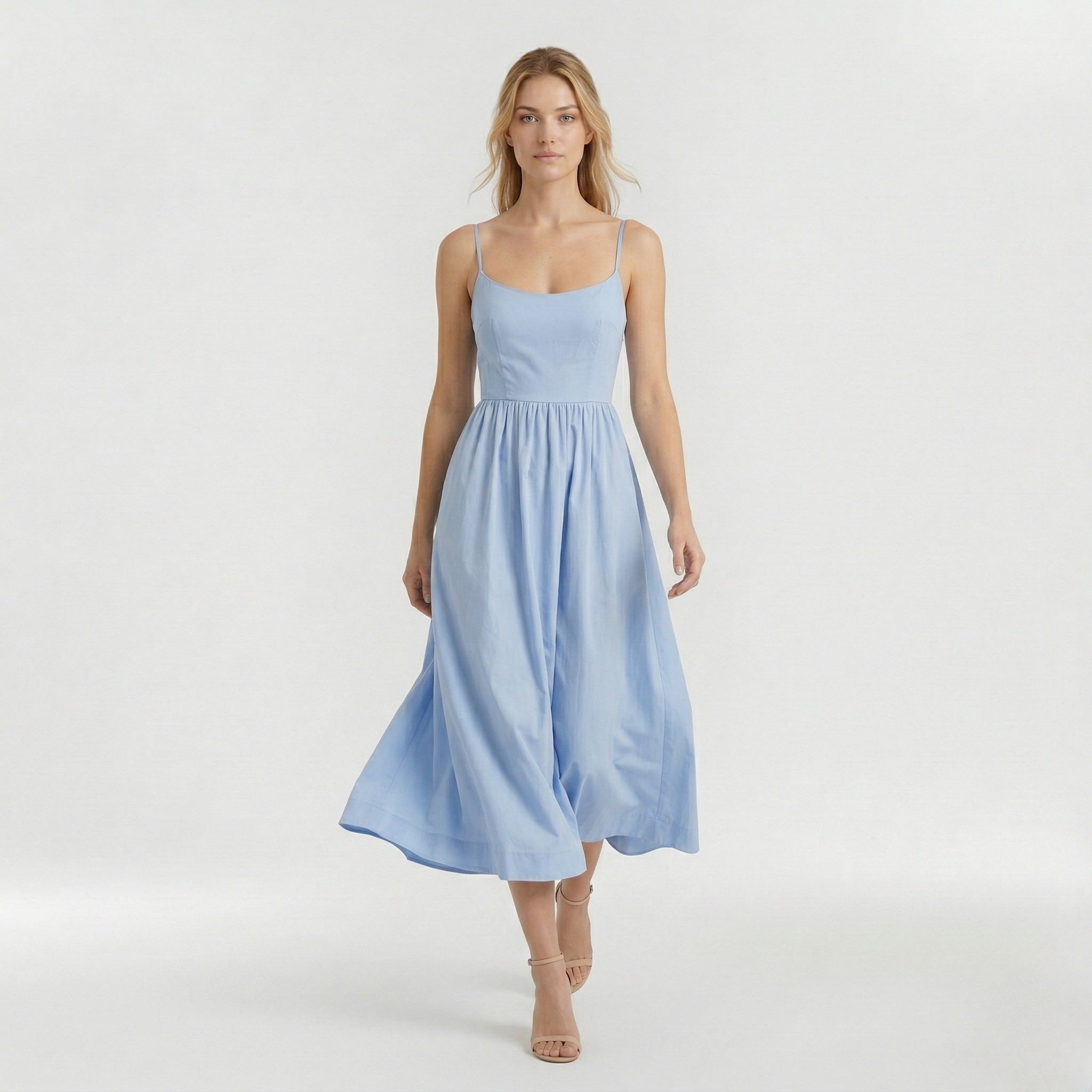 Robe midi trapèze pour femme style ascot pour invitée de mariage
