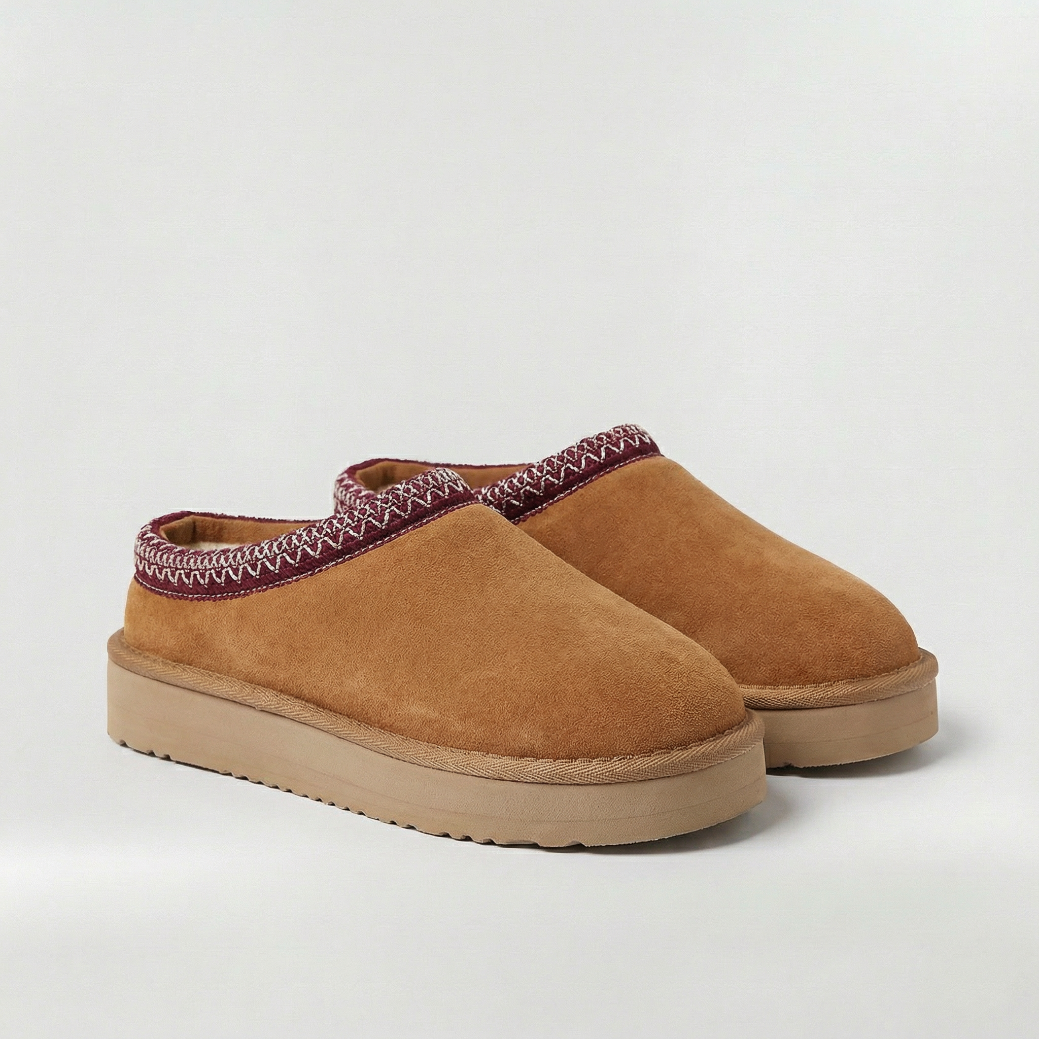 Chaussons d'hiver pour femme avec semelle plateforme, chaussures d'intérieur chaudes, style pantoufles décontractées
