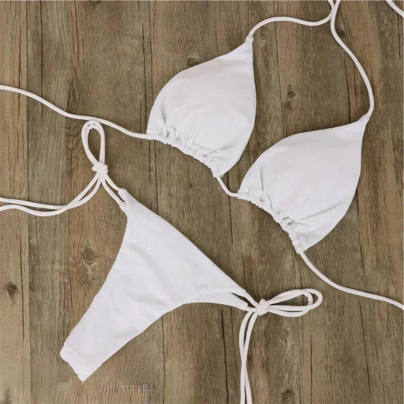 Women's Bikini with Open Back and Adjustable Ties