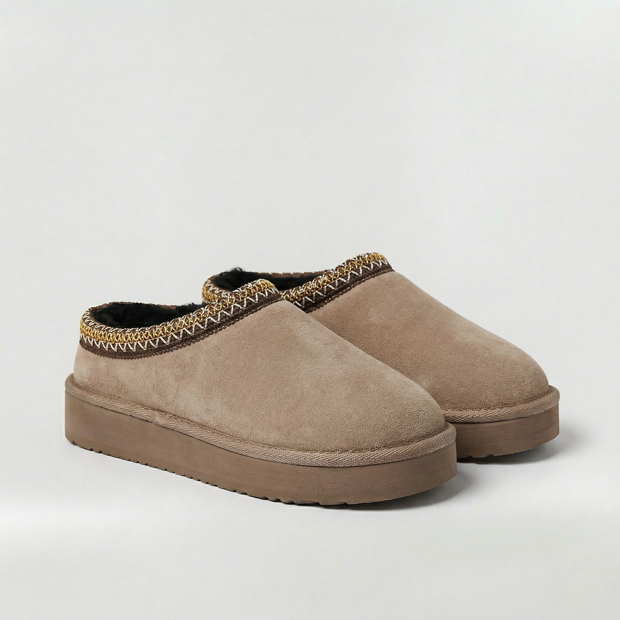 Chaussons d'hiver pour femme avec semelle plateforme, chaussures d'intérieur chaudes, style pantoufles décontractées
