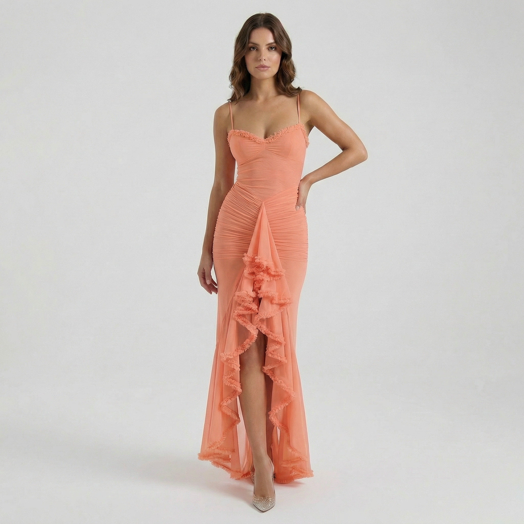 Abito Maxi Elegante da Donna con Spacco – Vestito Lungo Estivo Fluido