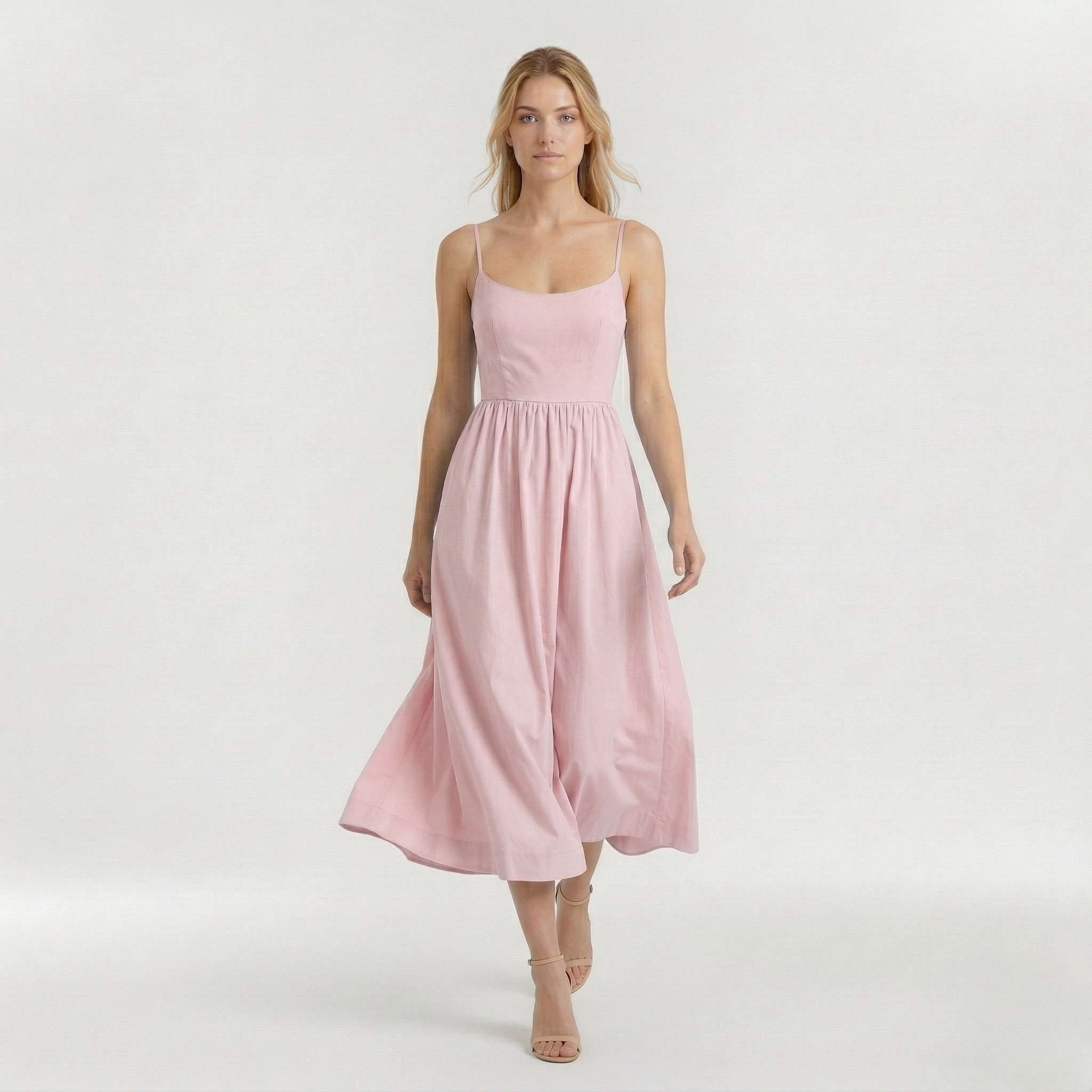 Robe midi trapèze pour femme style ascot pour invitée de mariage