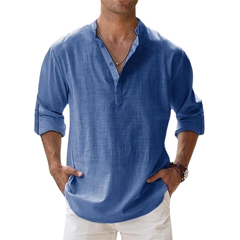 Camicia da Uomo in Cotone e Lino – Leggera, Traspirante e Casual per l'Estate