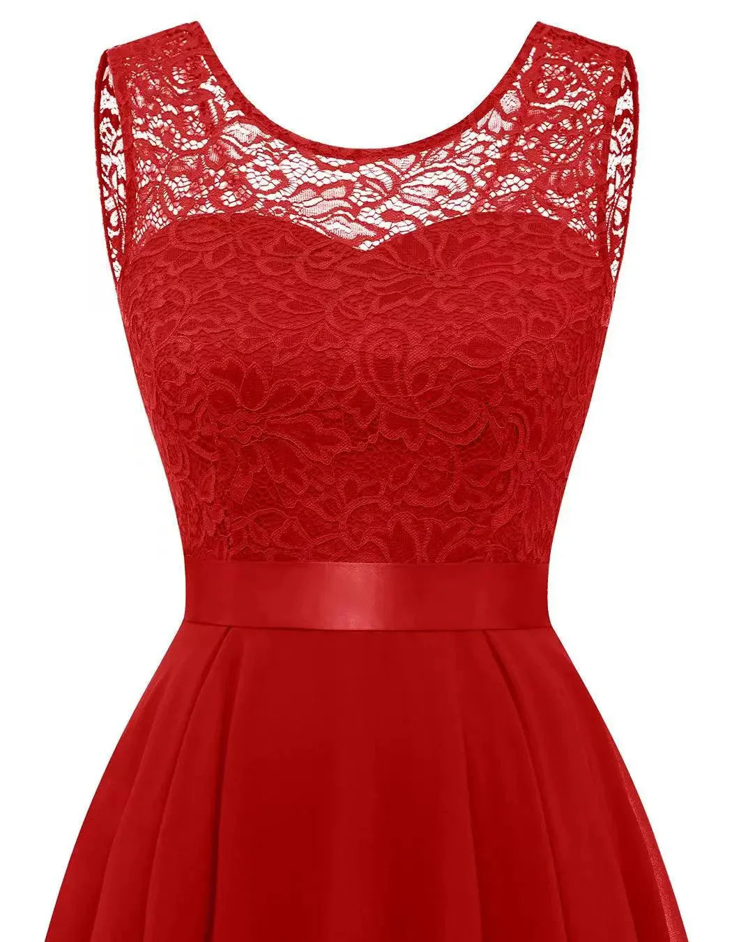 Abito da Sera Asimmetrico High-Low Elegante Senza Maniche
