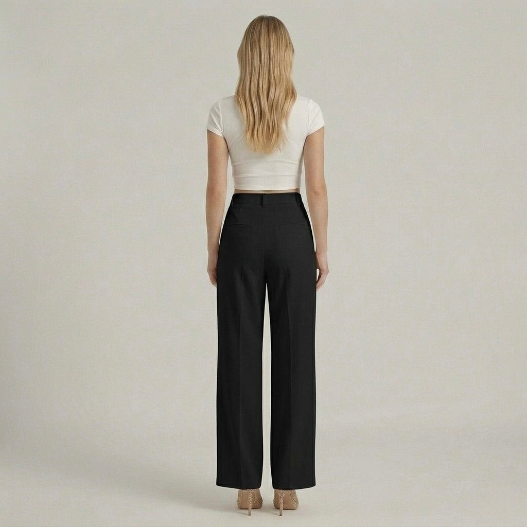 Γυναικεία Εleganti Παντελόνια με Φαρδιά Πόδια – Casual Chic Παντελόνια με Ψηλή Μέση