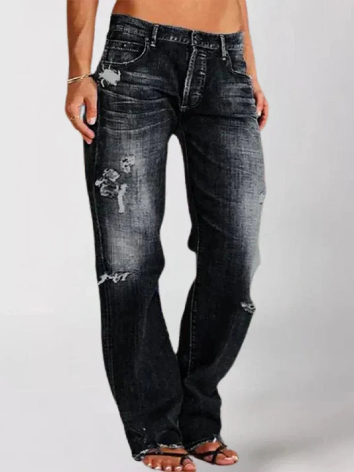 Eleganckie jeansy z niskim stanem