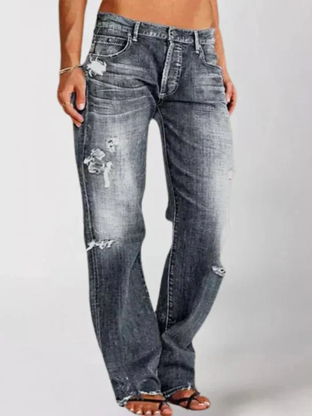Eleganckie jeansy z niskim stanem