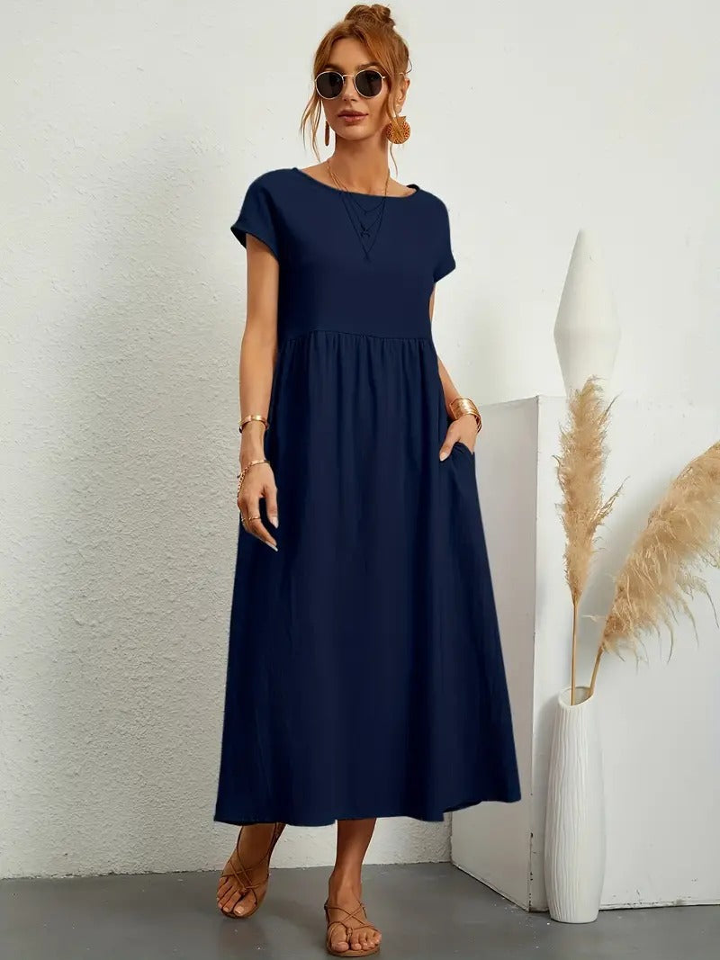 Vestido em Linho Premium com Bolsos