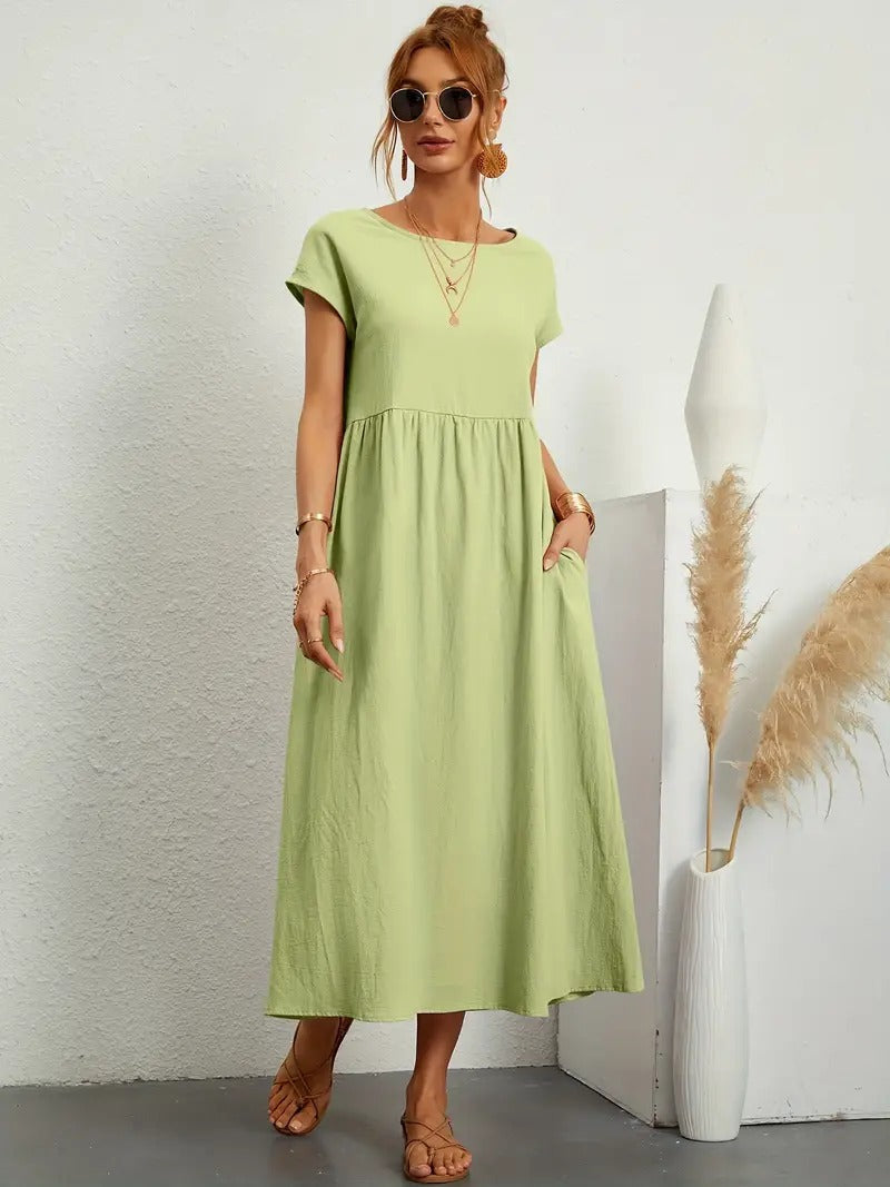 Vestido em Linho Premium com Bolsos
