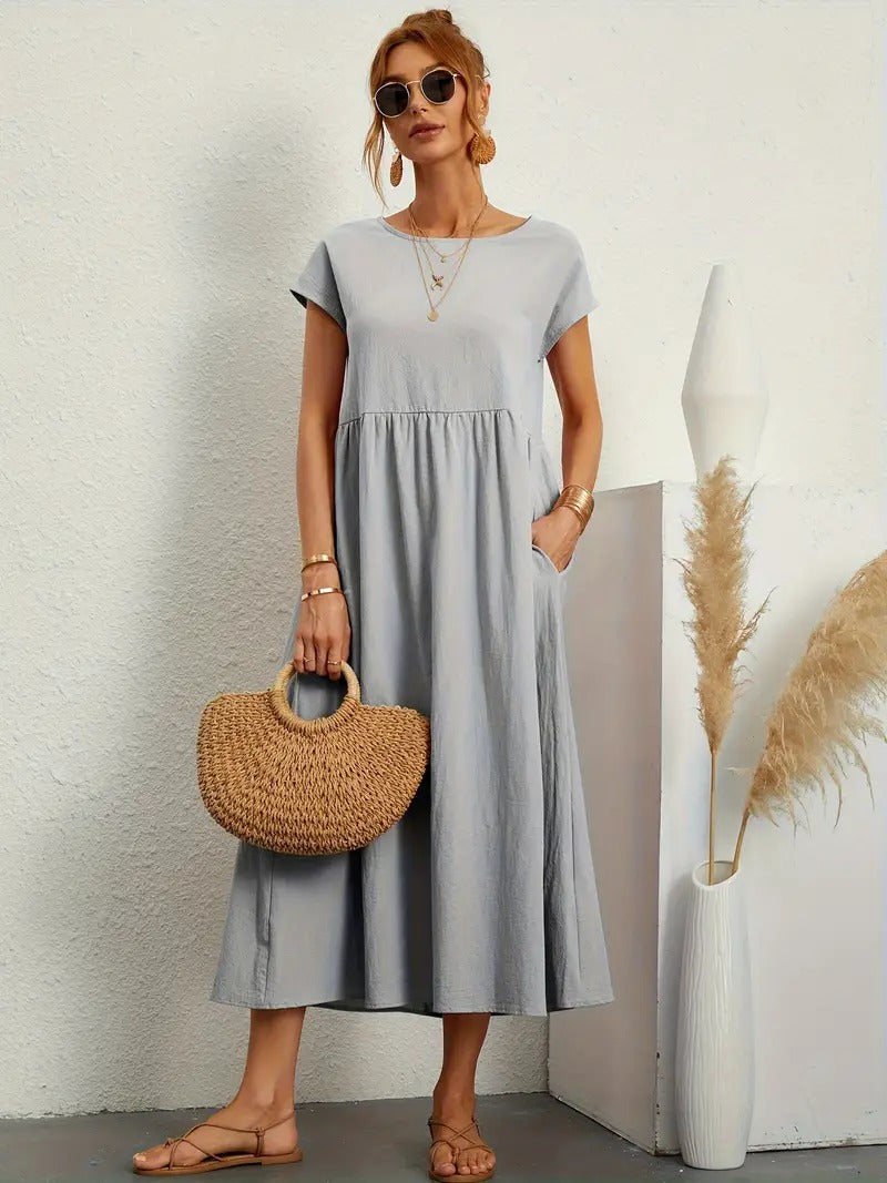 Vestido em Linho Premium com Bolsos