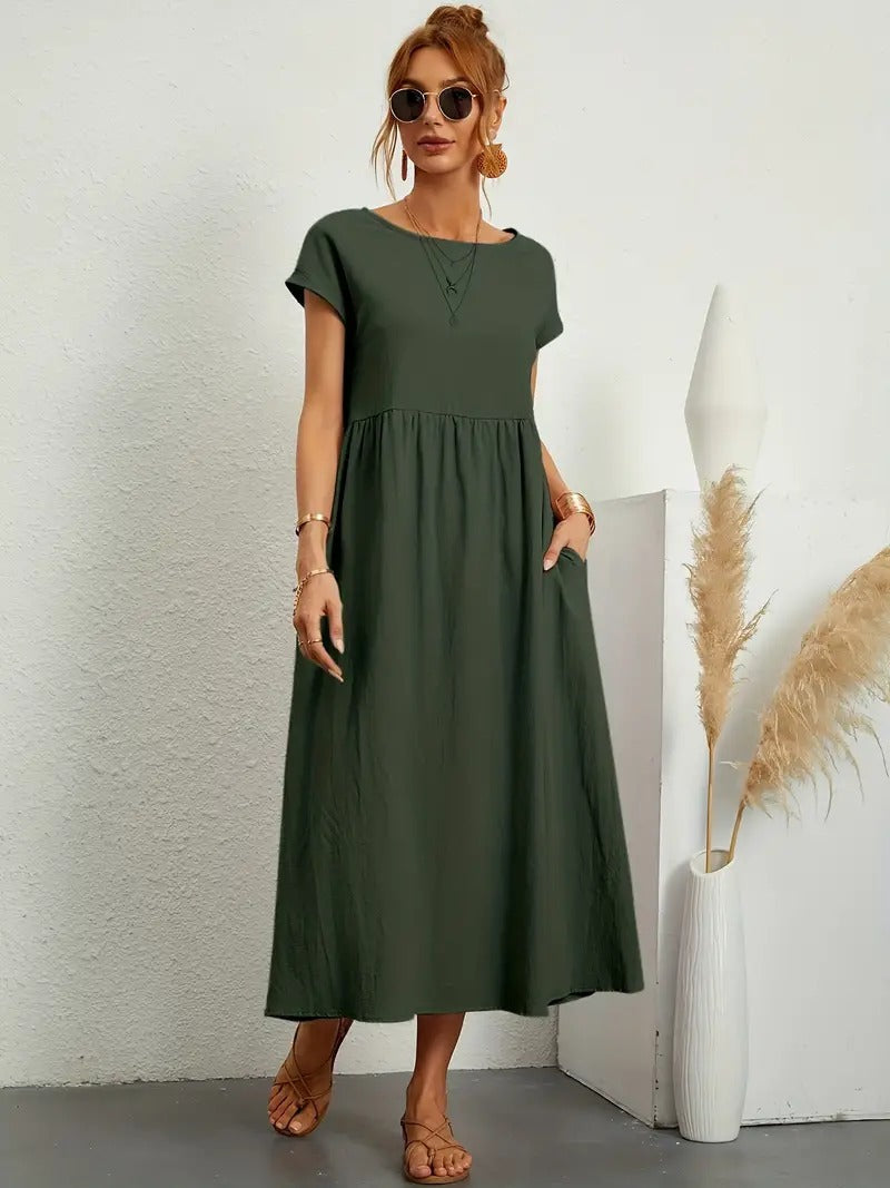 Vestido em Linho Premium com Bolsos