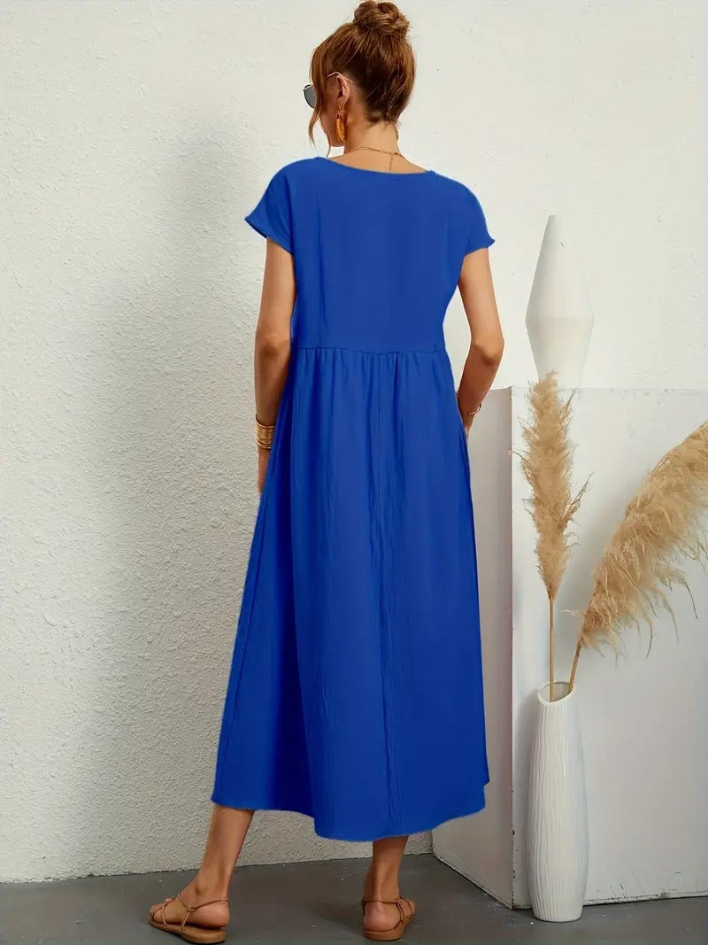 Vestido em Linho Premium com Bolsos