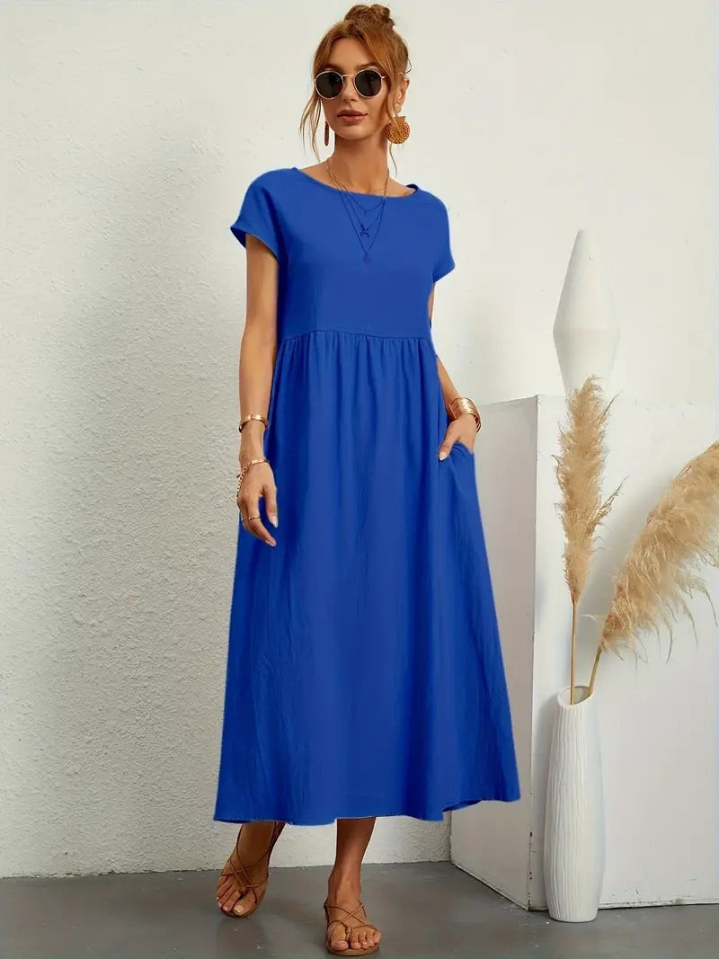 Vestido em Linho Premium com Bolsos