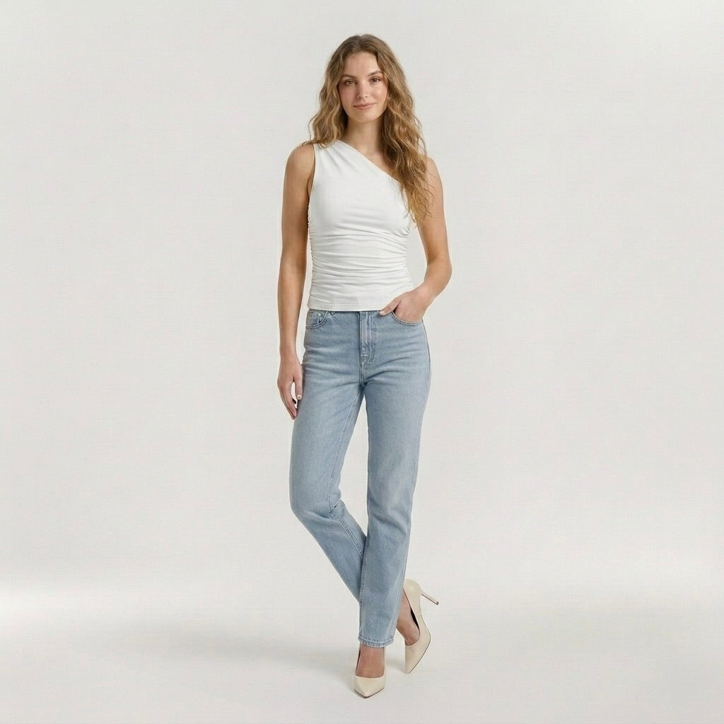 Női Slim Fit Felső – Alapvető Ujjatlan Nyári Póló