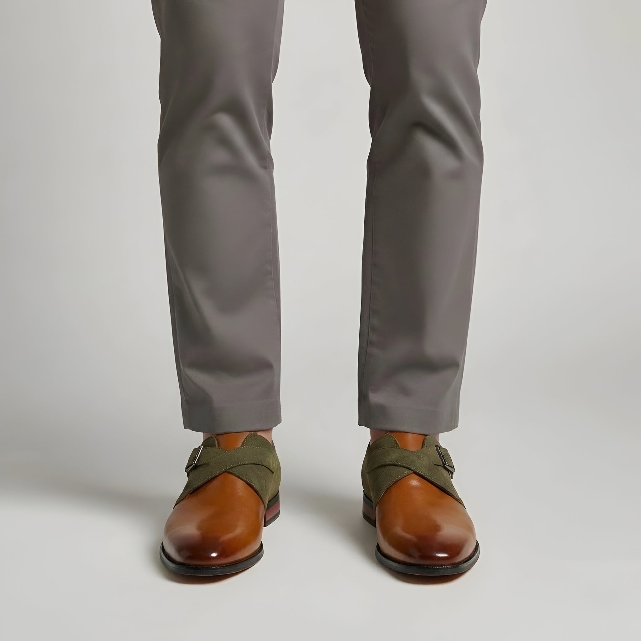 Elegantní pánské boty Monk Strap s přezkou z umělé kůže formální pánská obuv