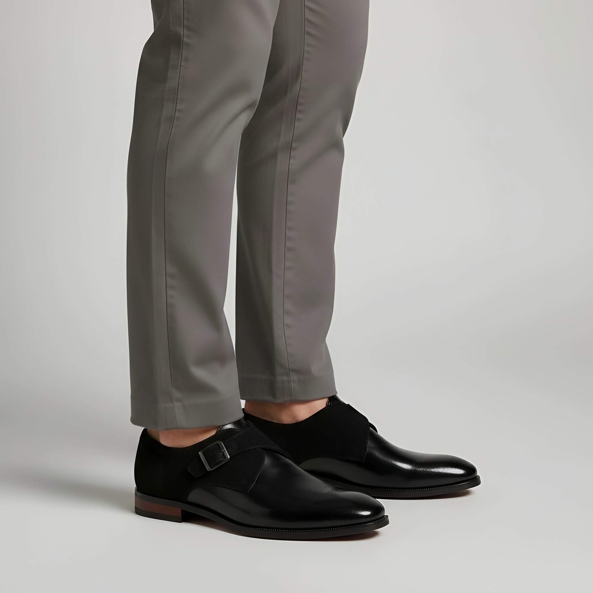 Επίσημα Ανδρικά Παπούτσια Monk Strap με Τόκα από Συνθετικό Δέρμα Επίσημα Ανδρικά Παπούτσια