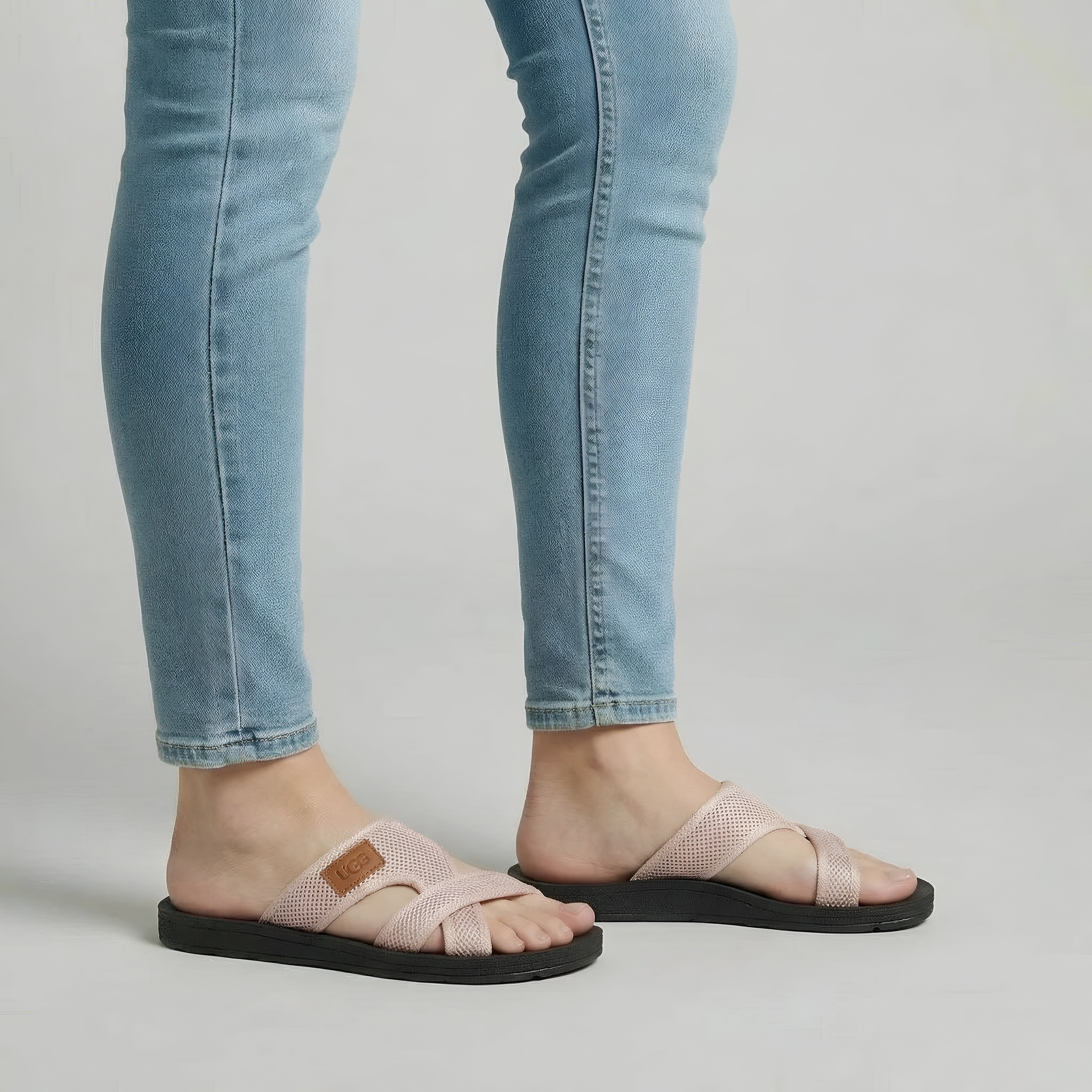 Γυναικεία Σανδάλια Σαγιονάρες Casual με Υφασμάτινες Λωρίδες Καλοκαιρινές Παντόφλες με Λαστιχένια Σόλα