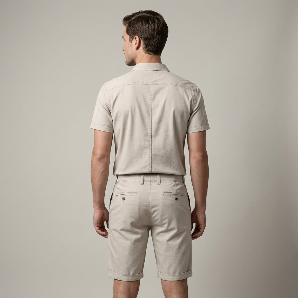 Pantalones Cortos de Hombre de Algodón con Bolsillos