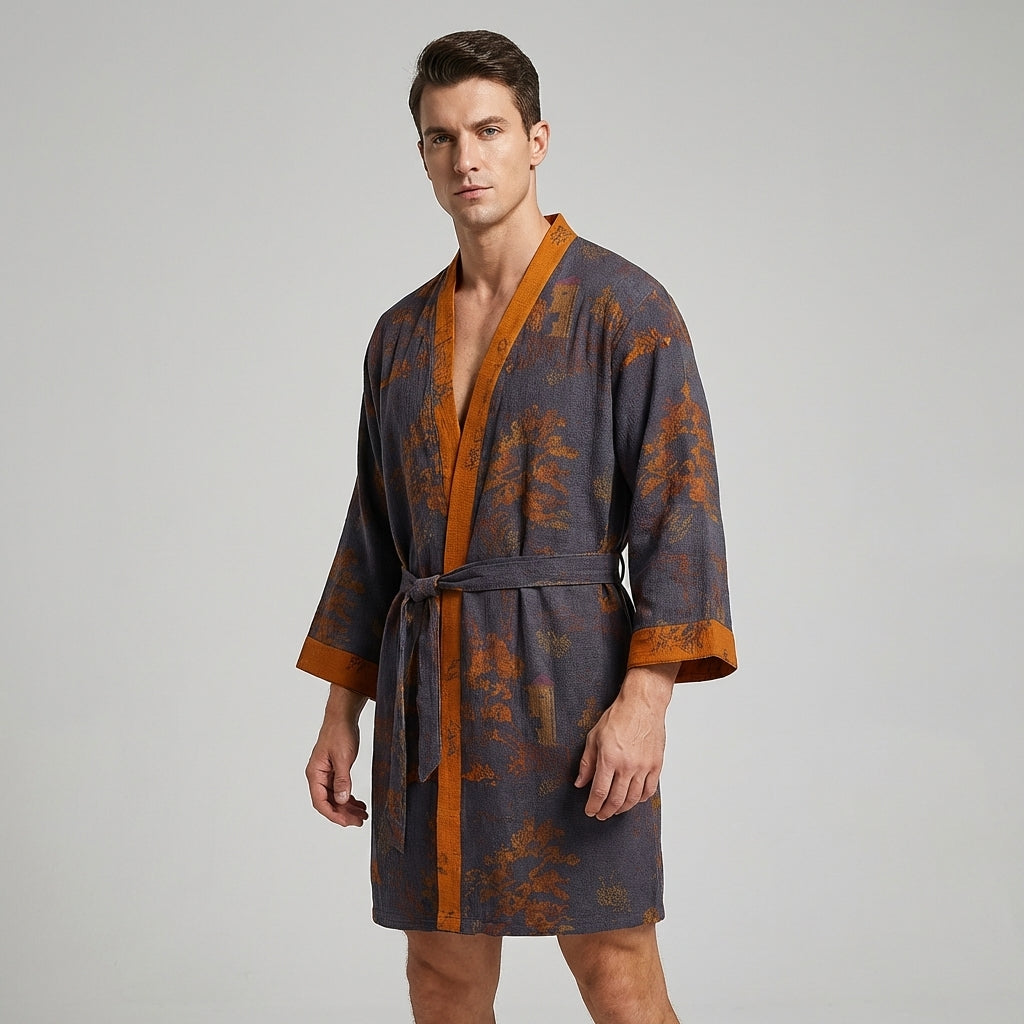 Pánsky kimono župan z ľahkej bavlny