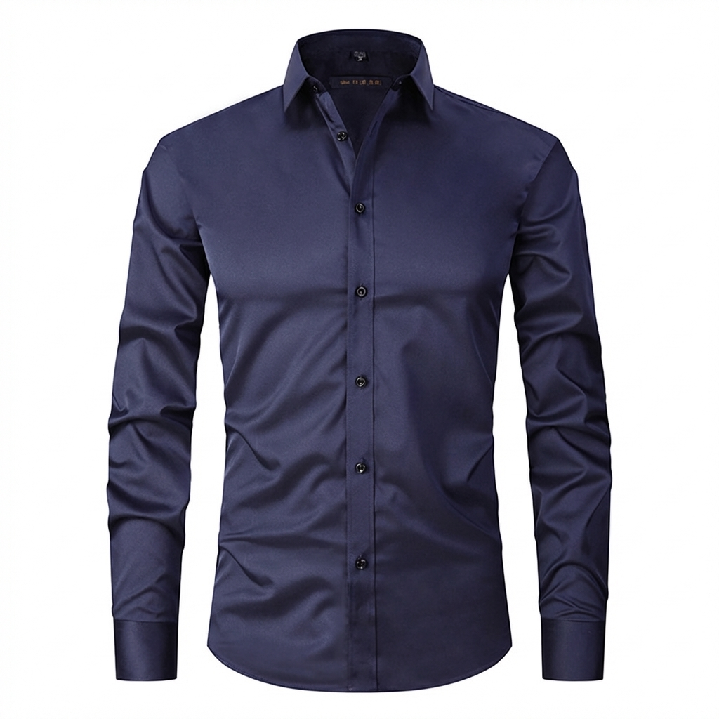 Men's Long Sleeve Slim Fit Shirt in Stretch Cotton