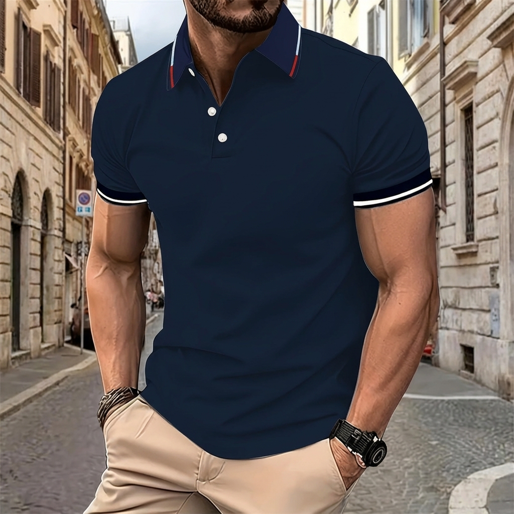Pánské slim fit polo tričko s krátkým rukávem