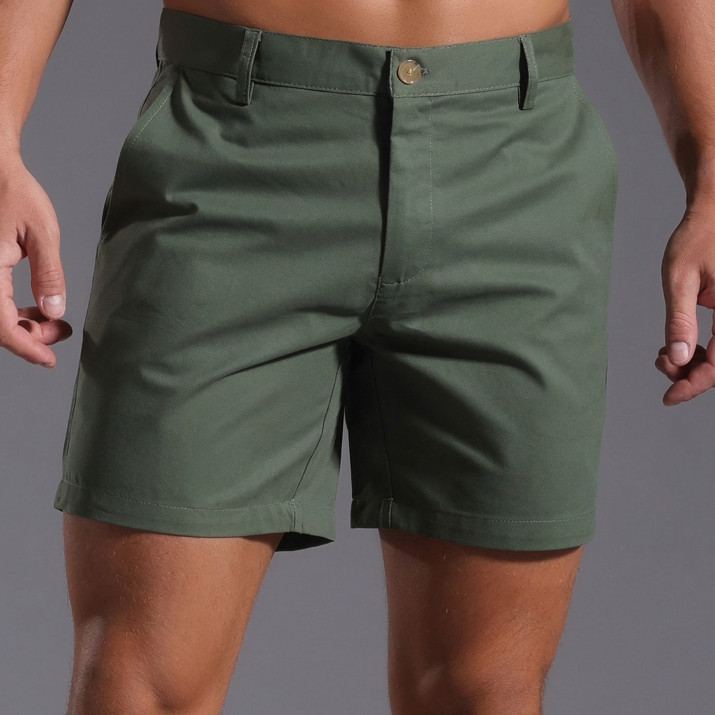 Pantaloni scurți chino pentru bărbați din bumbac elastic – croială confortabilă