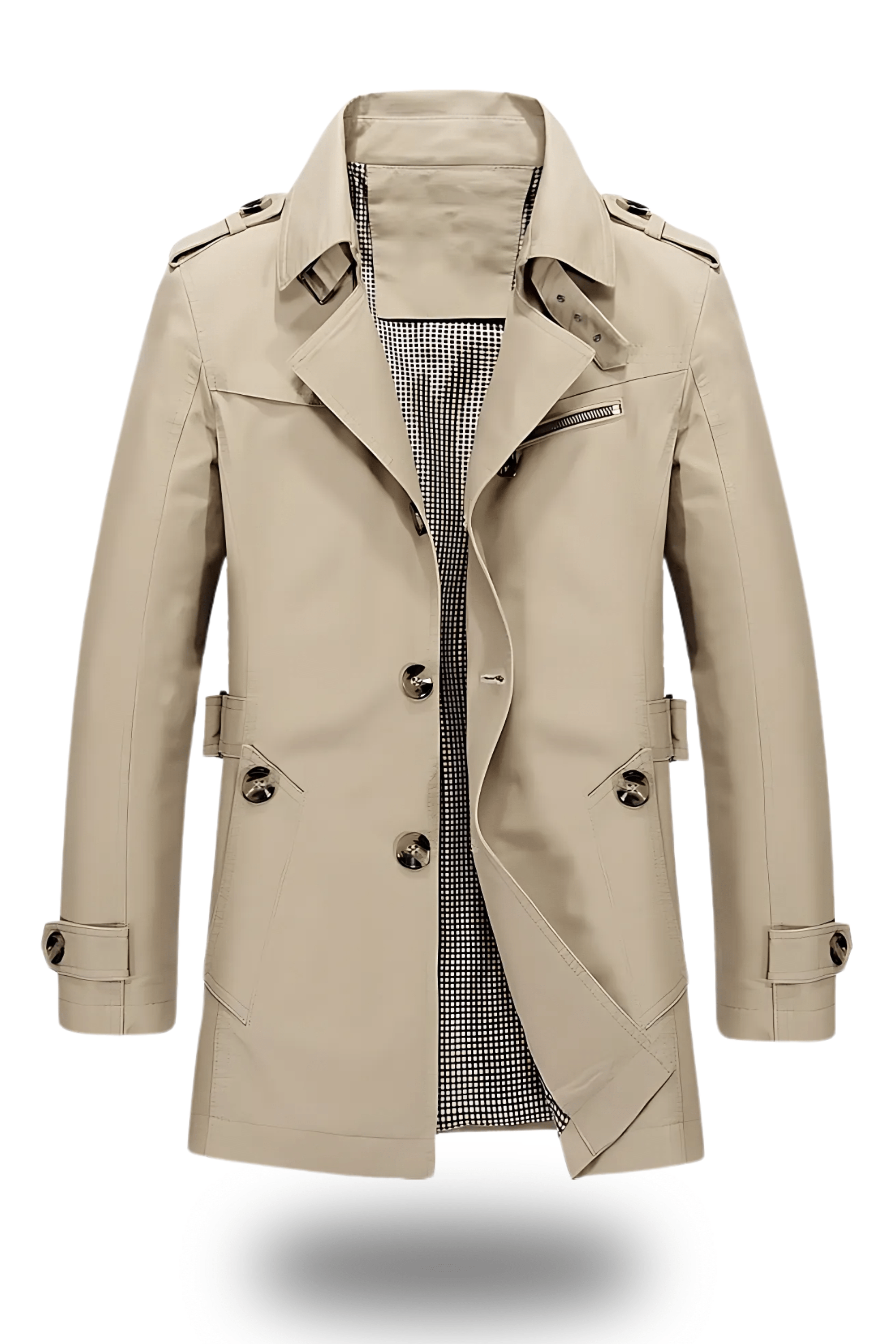 Cappotto Trench Lungo da Uomo Slim Fit Caldo Classico a Doppio Petto | Soprabito Invernale
