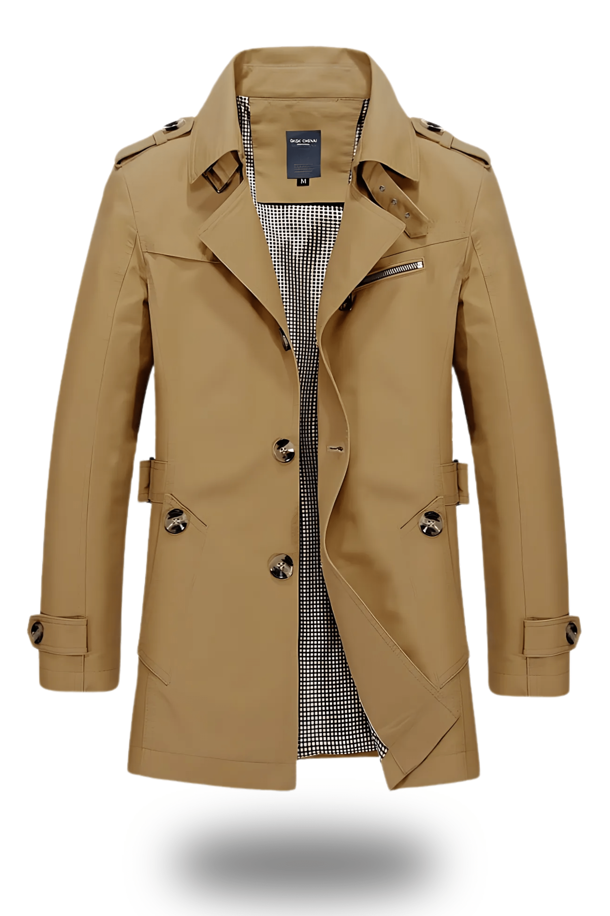 Cappotto Trench Lungo da Uomo Slim Fit Caldo Classico a Doppio Petto | Soprabito Invernale