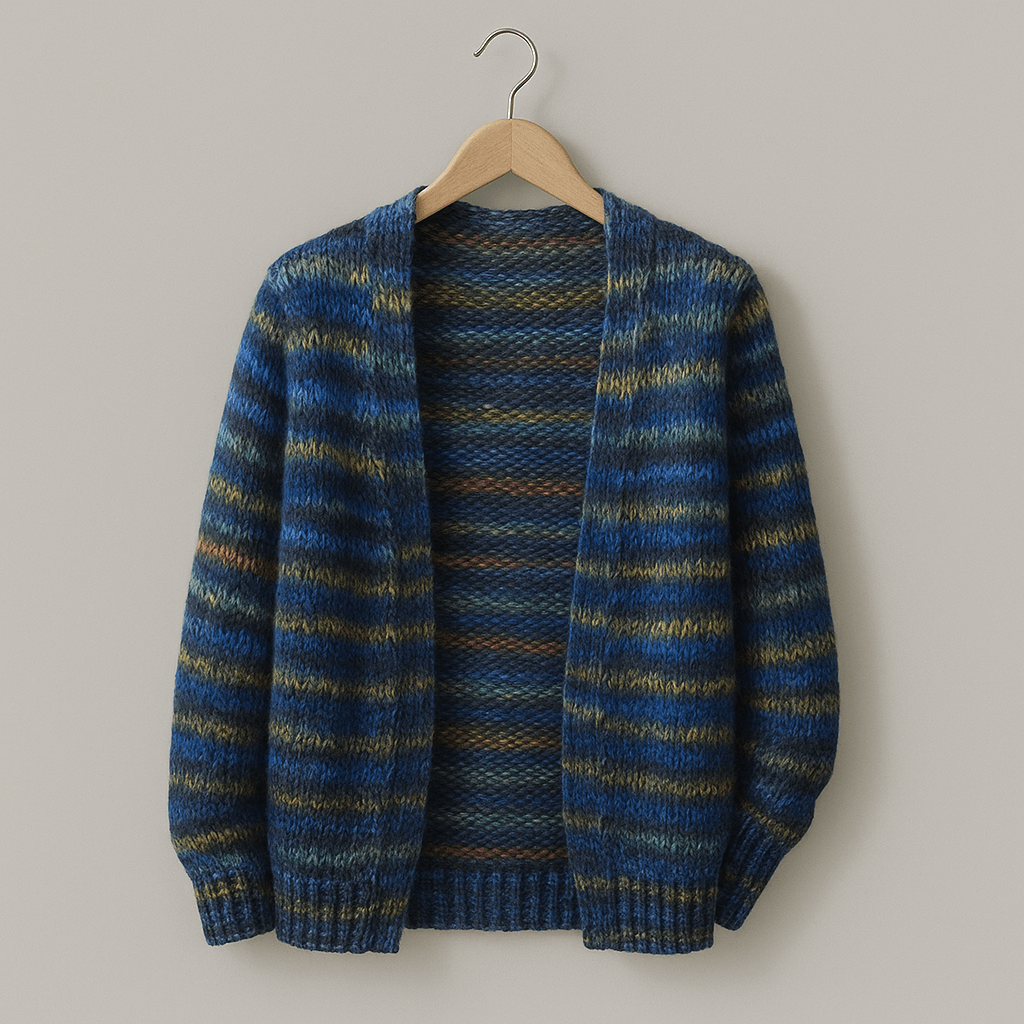 Cardigan a Righe Colorato Boho da Donna | Maglione Caldo Multicolore in Maglia