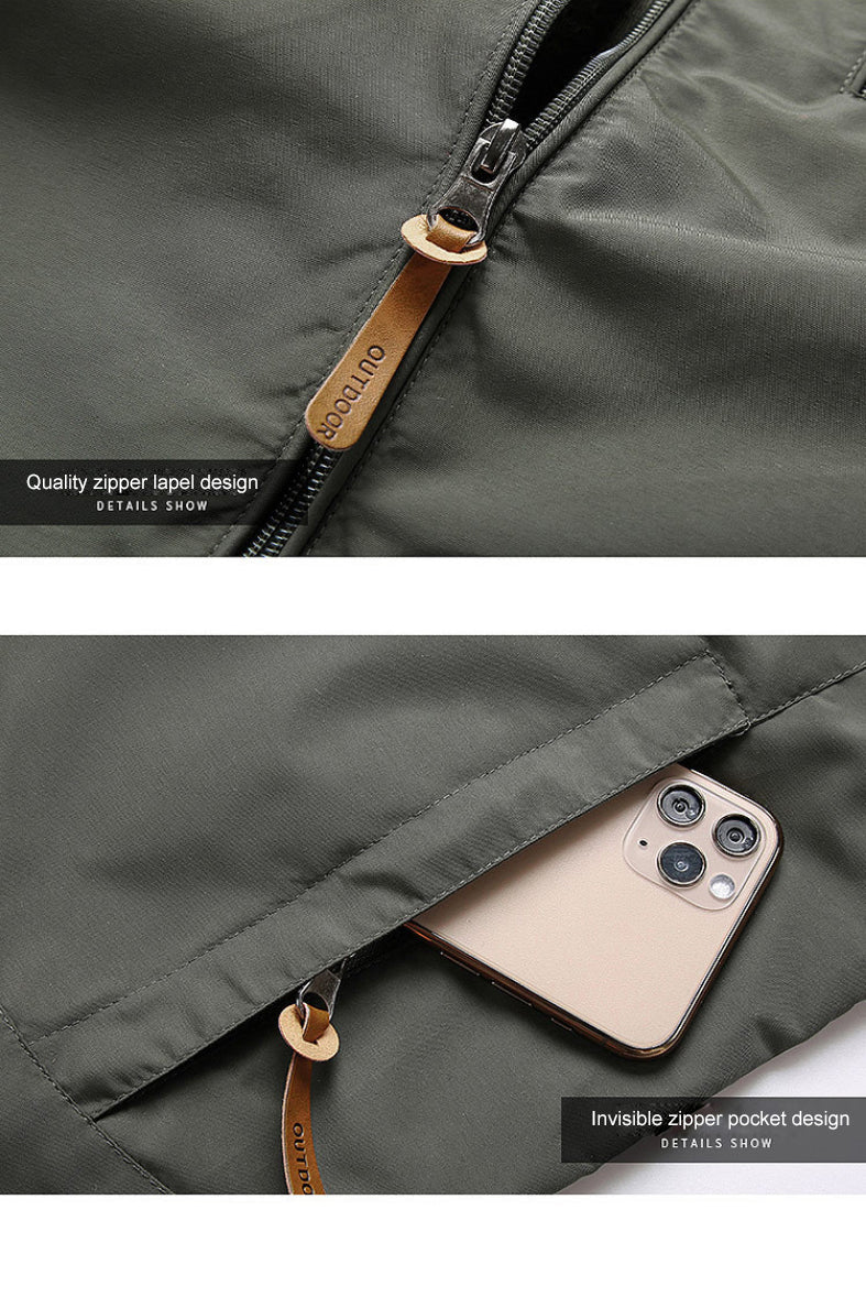 Giacca Invernale da Uomo Impermeabile con Cappuccio per Esterno | Giacca Antivento con Cerniera