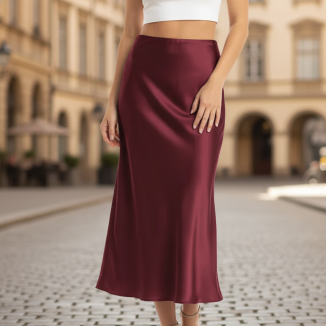Women's Long Satin Skirt