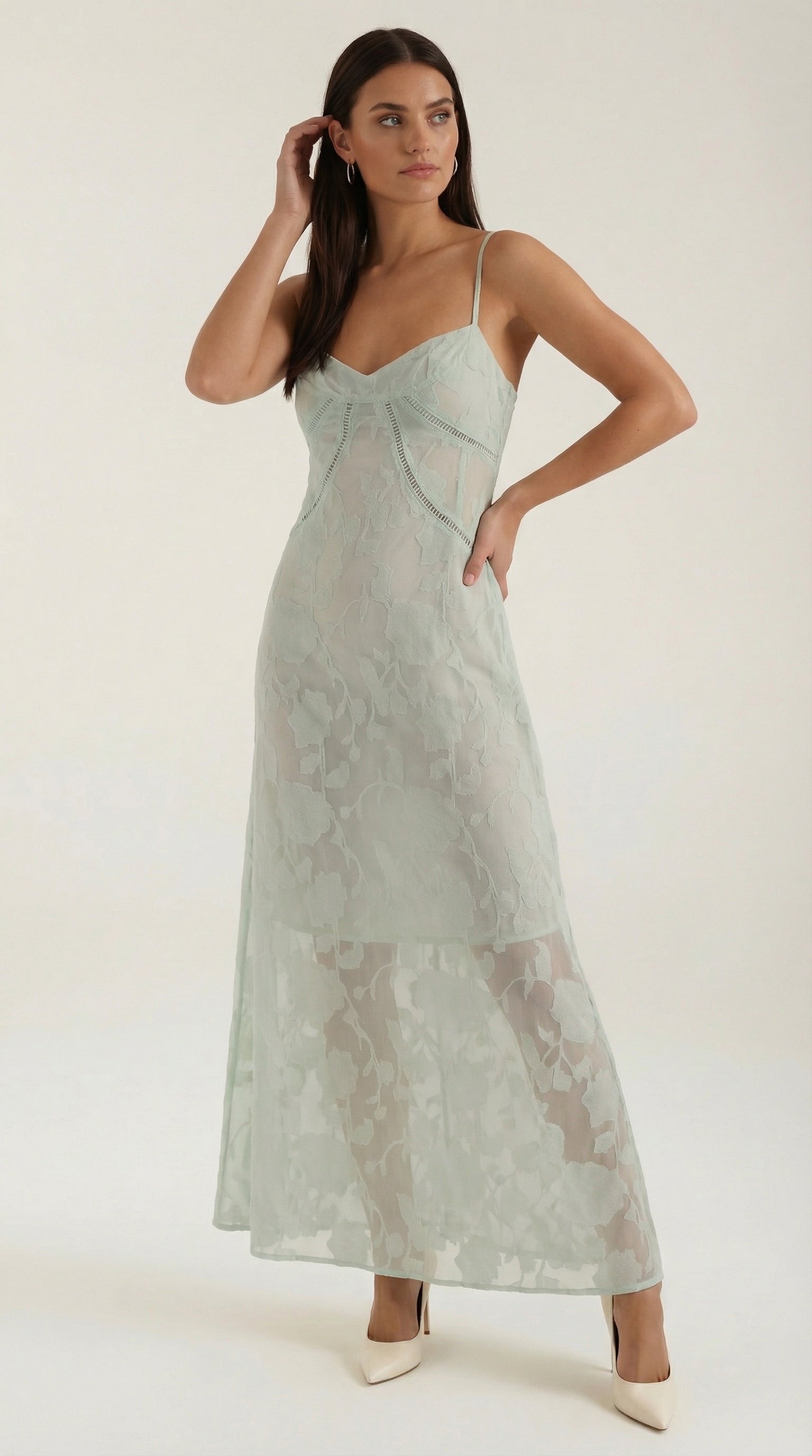 Arabelle Maxi Dress in Jacquard Fabric