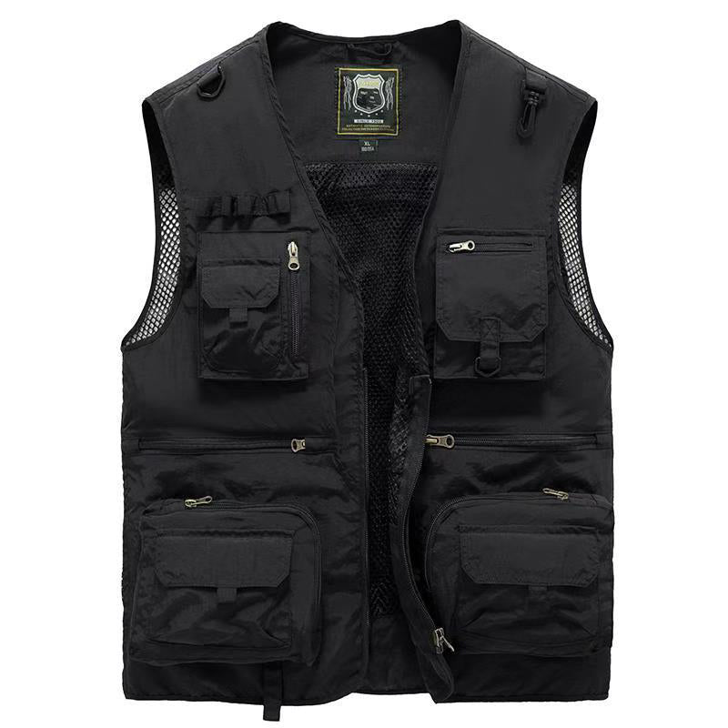 Men's Lightweight Summer Multi-Pocket Vest - Breathable Sleeveless Jacket
