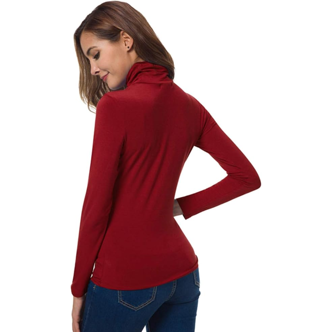 Maglia Dolcevita da Donna Calda a Maniche Lunghe | Top Invernale Elasticizzato a Vestibilità Slim