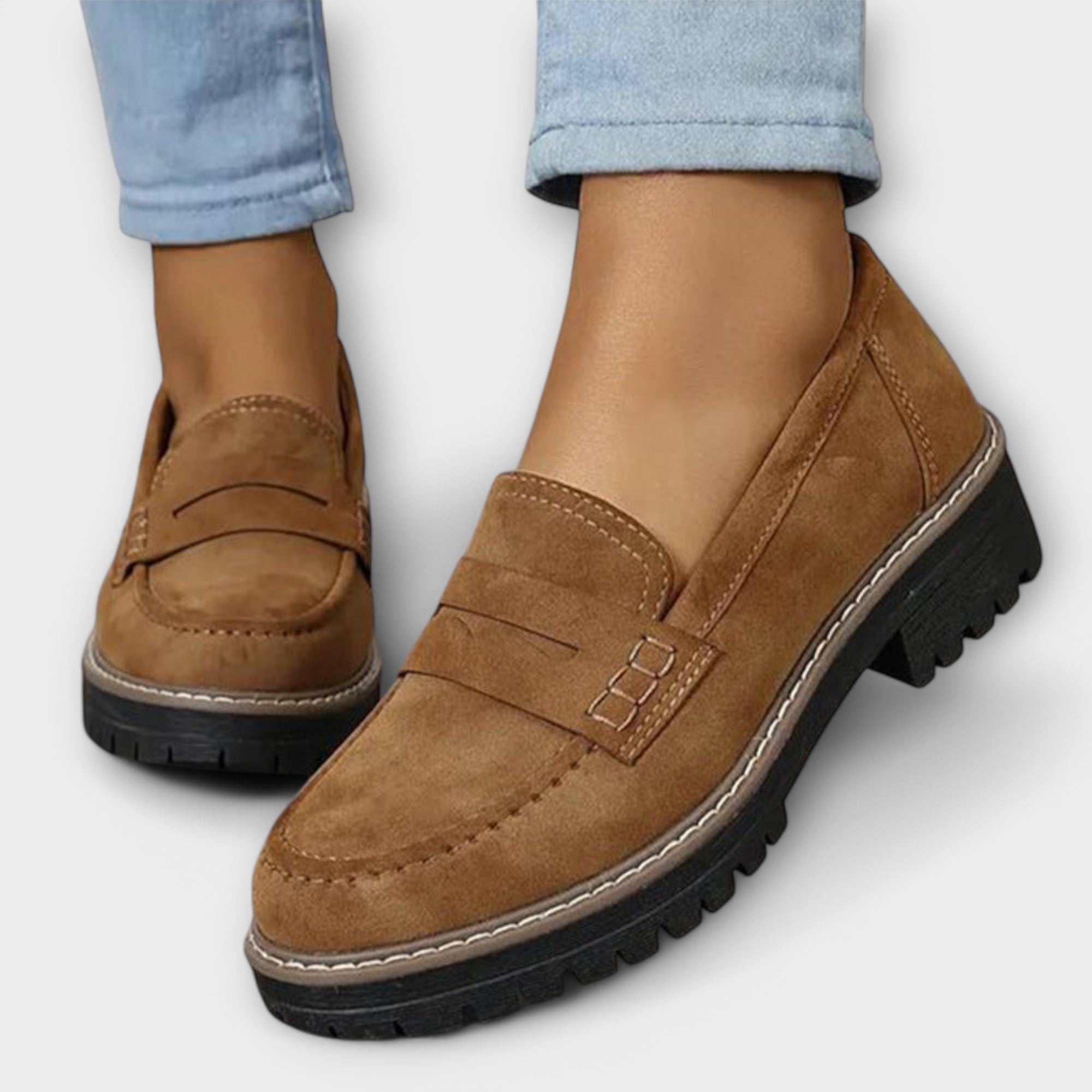 Dámské mokasíny s podrážkou typu carrarmato a designem slip-on