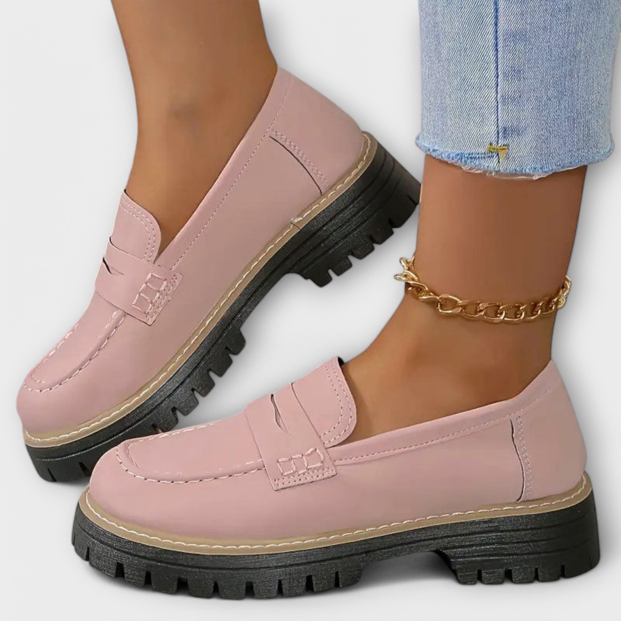 Dámské mokasíny s podrážkou typu carrarmato a designem slip-on