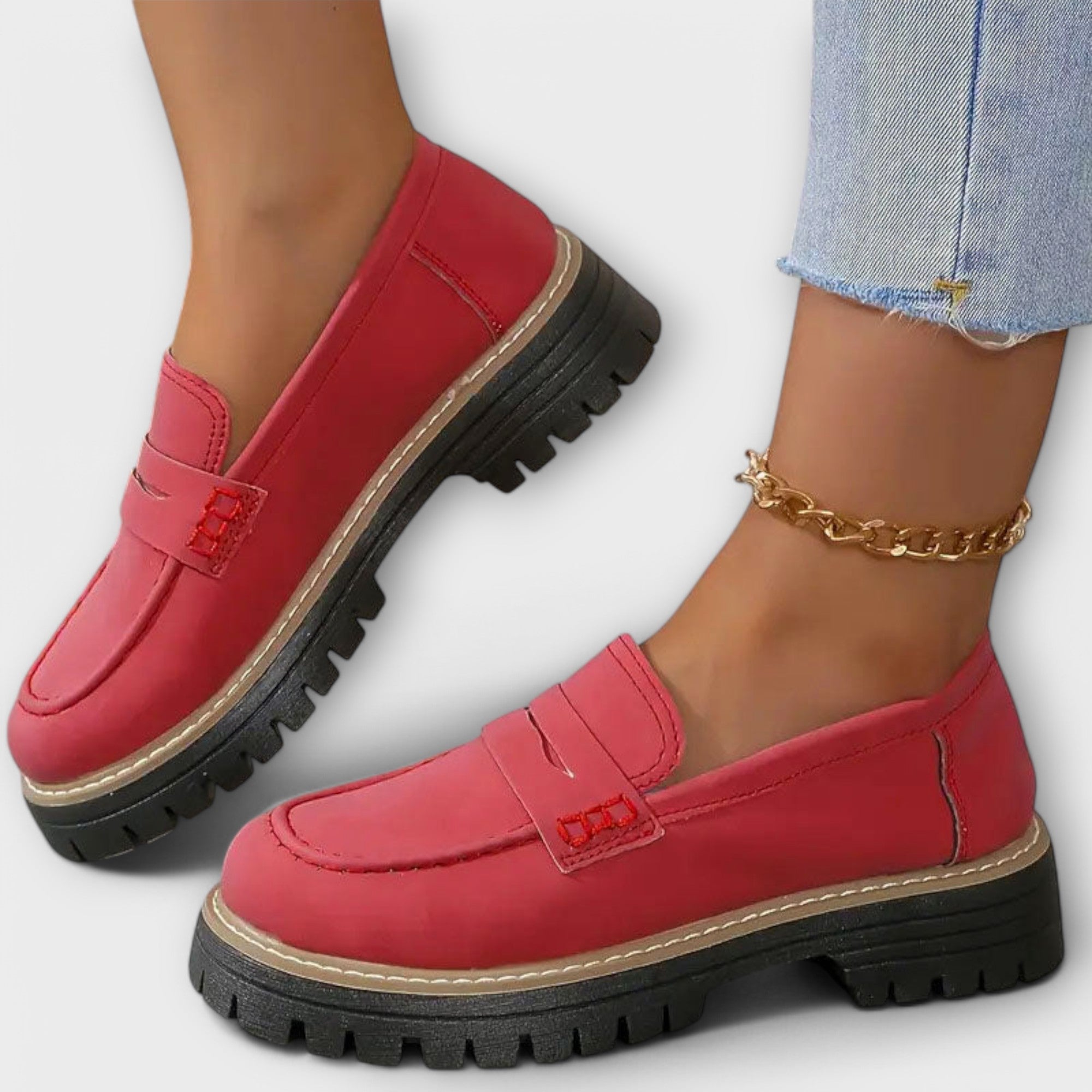 Dámské mokasíny s podrážkou typu carrarmato a designem slip-on