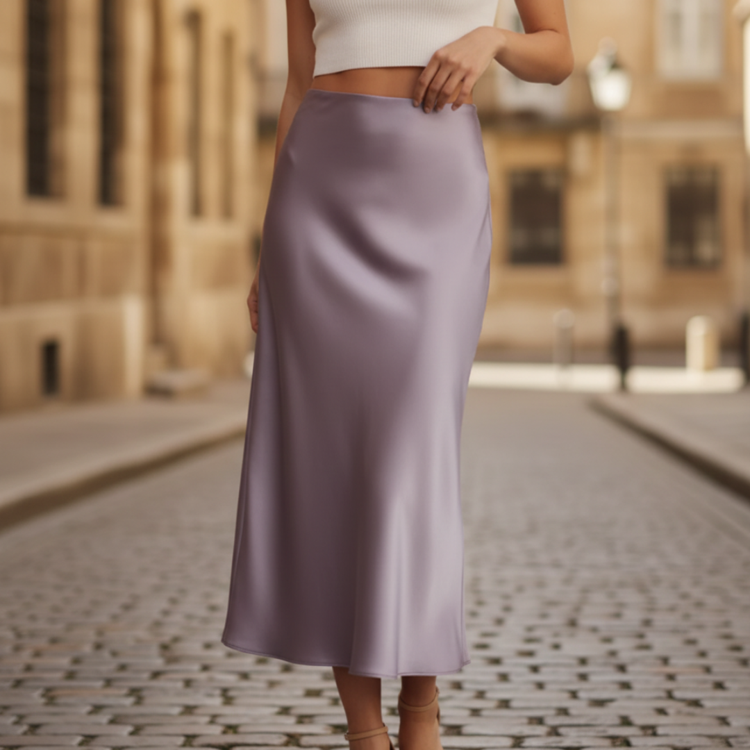 Women's Long Satin Skirt