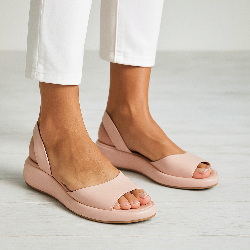 Sandales basses à bride arrière et bout ouvert pour femme