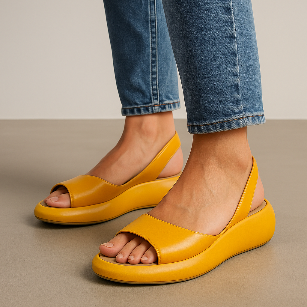 Flade slingback sandaler med åben tå til kvinder