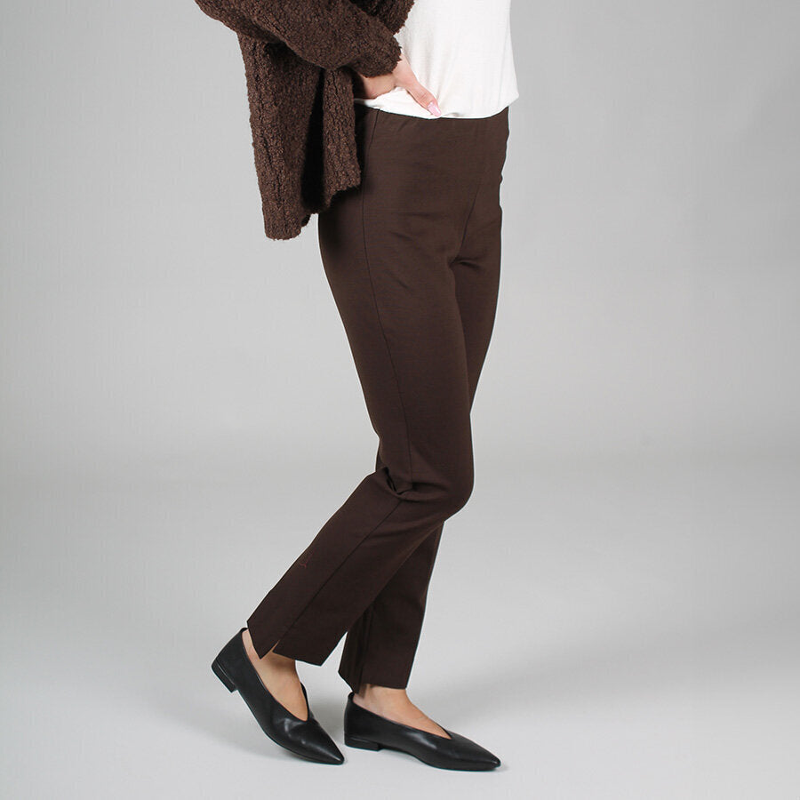 Pantaloni in Viscosa Elasticizzati a Gamba Dritta