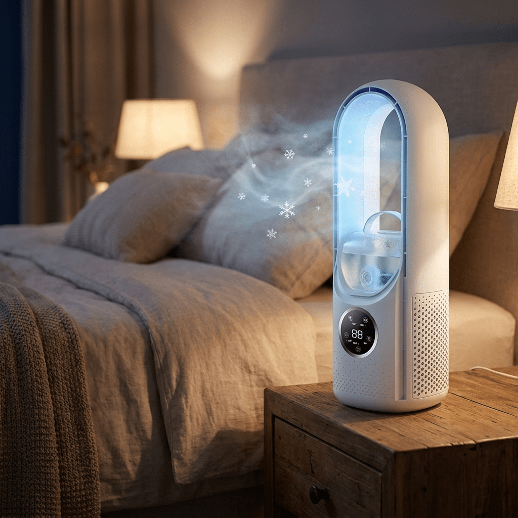 Climatiseur sans pales pour des nuits reposantes.