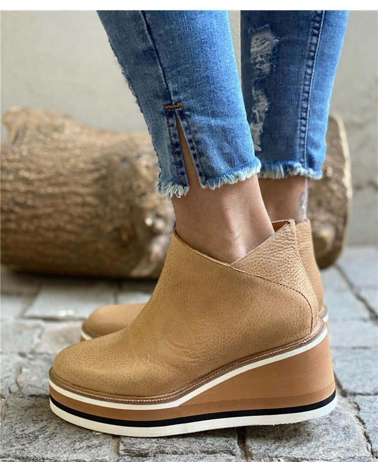 Stivaletti con Zeppa da Donna con Cerniera Laterale | Stivaletti Comodi e Facili da Indossare