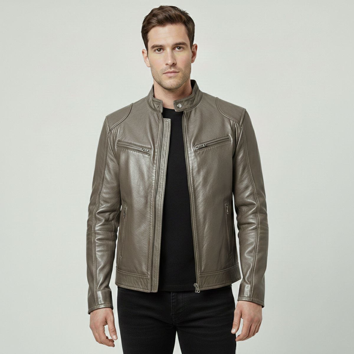 Marco – Giacca in Pelle Moderna da Uomo