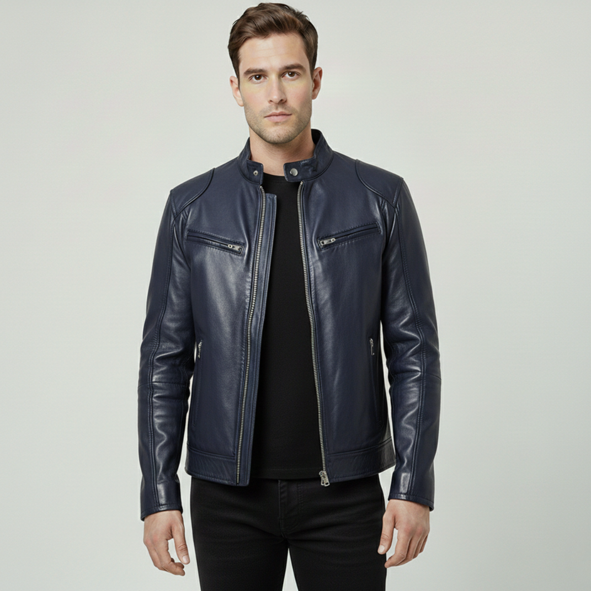 Marco – Giacca in Pelle Moderna da Uomo