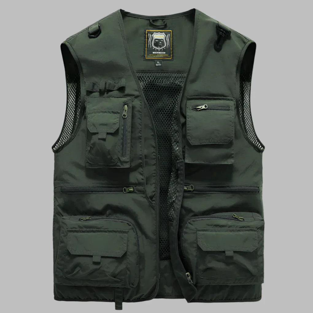 Gilet utilitaire homme multipoches sans manches