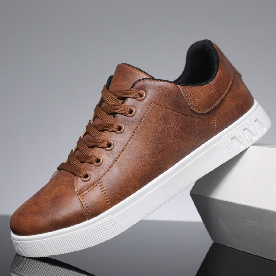 Elegante sneakers i læder til mænd - Casual sko med snørebånd
